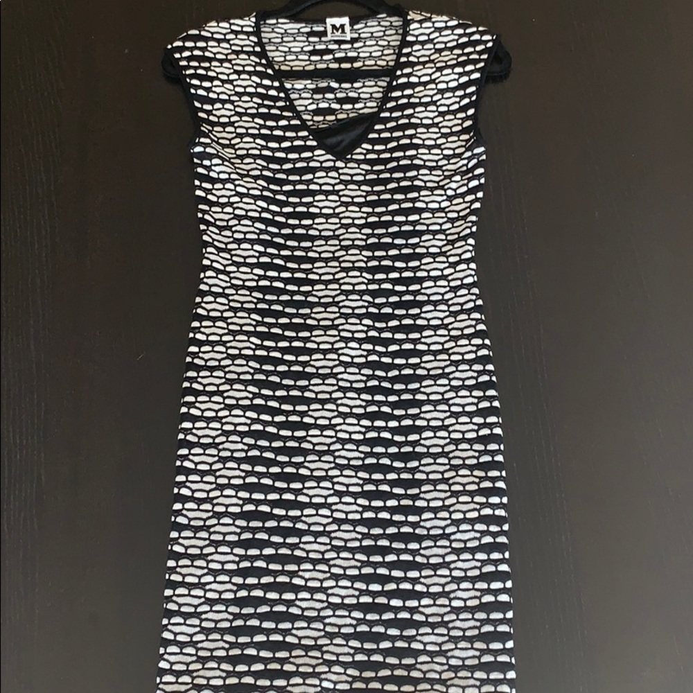 MISSONI Black and white knit dress